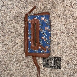 Owl Brown and Blue Wallet